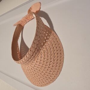 Peach Bow Sun Visor Headband